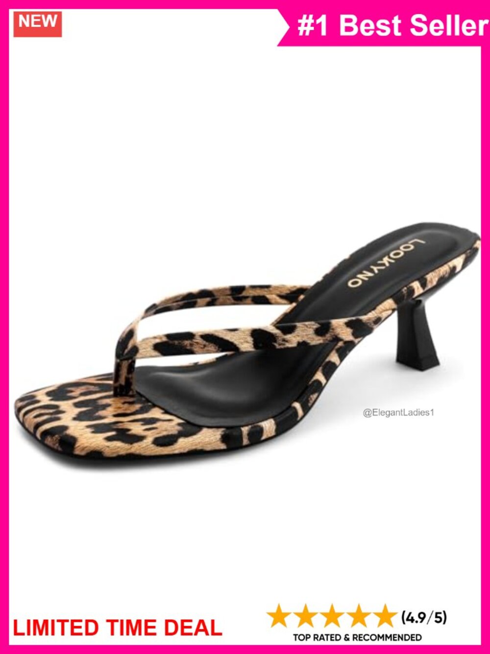 Kitten Heel Thong Flip Flop Sandals Square Open Toe Slip On